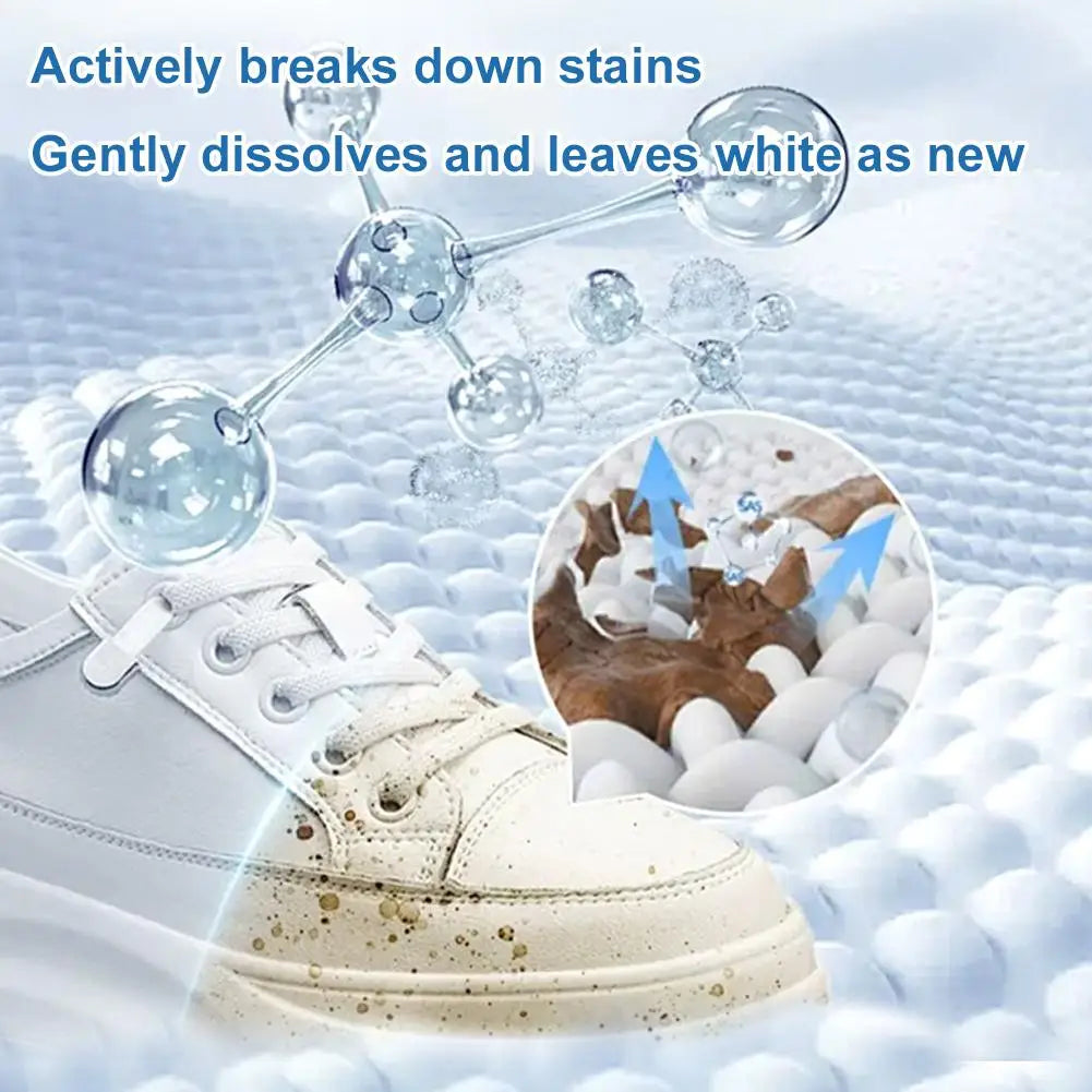White Shoe Cleaning Cream Multipurpose Solid Paste with Sponge Rinse-Free Stain Remover for Sneaker Canvas Leather Shoes Care