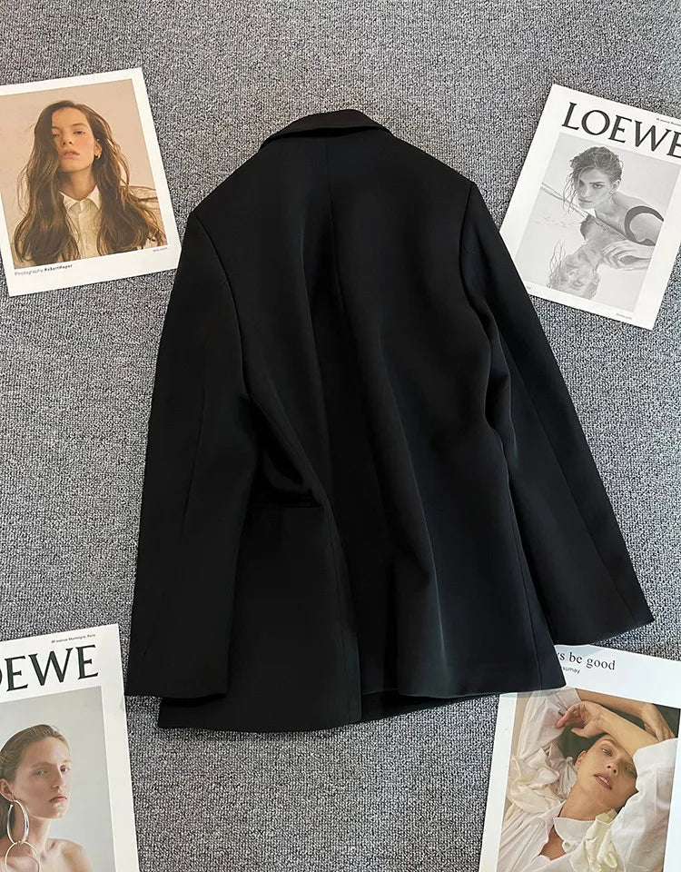 Autumn Blazer Elegant Women's Jacket Chic Casual Double Breasted Suit Korean Winter Fashion Coats Slim Fit Office Lady Outwear