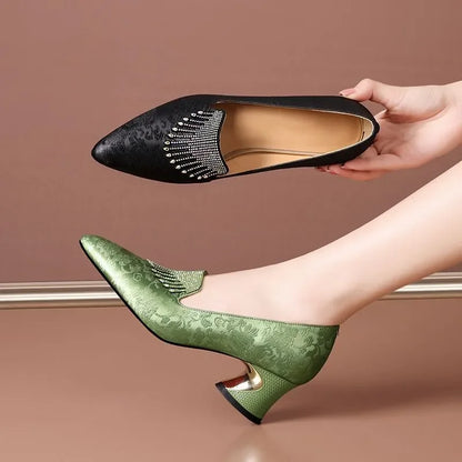 Cresfimix Lady Cute Silver High Quality Spring Slip on High Heel Shoes Women Golden Comfortable Shoes Mujer Tacones Altos E5052