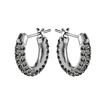 Original 2026 New Black Crystal Geometry Necklace Fine Jewelry Set Open Ring Necklace Earring Charms Black Jewelry for Women