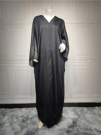 Eid Silky Muslim Set Women Satin Morocco Party Dress 2 Piece Set Abaya Evening Long Robe Musulman Ensembles Vestidos Largos