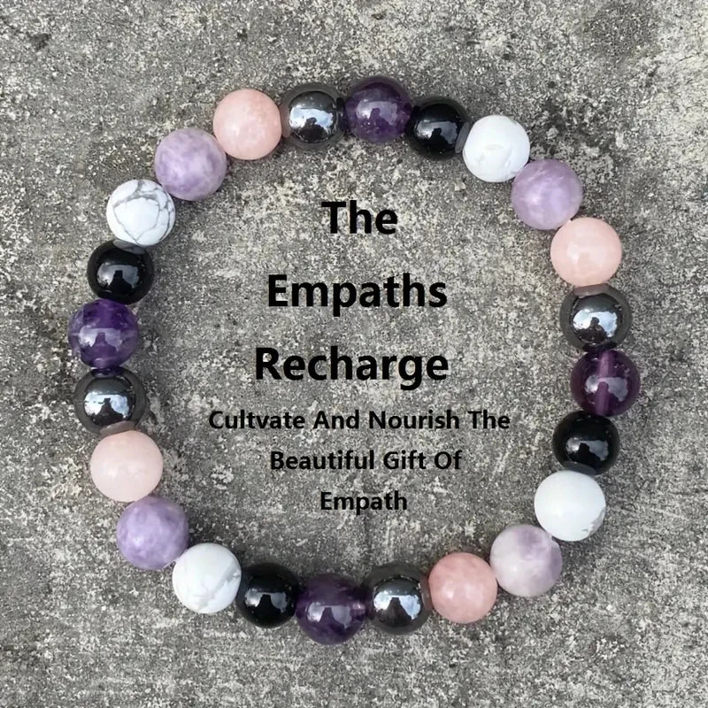Black Tourmaline Bracelet Rose Quartz White Howlite Hematite Round Crystals Bracelet Women Men Gift for Nana Jewellery