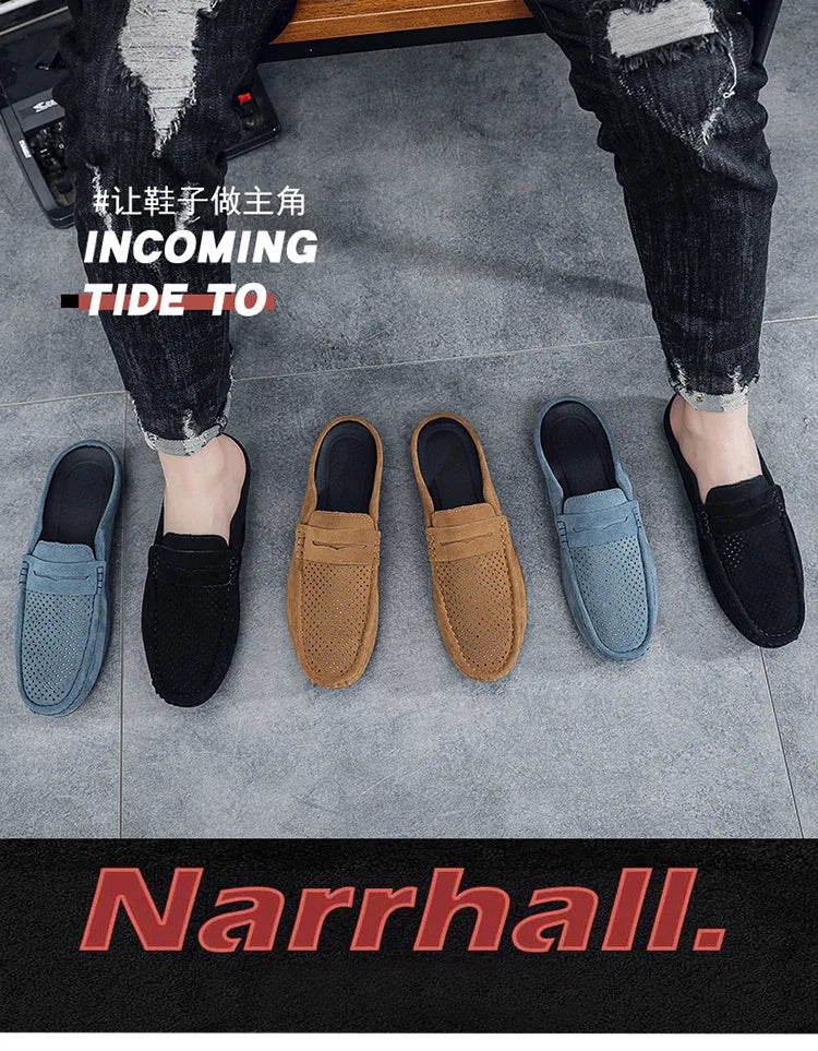 Men's Doudou Shoes Half Support Breathable Baotou Half Slippers Loafer Shoes