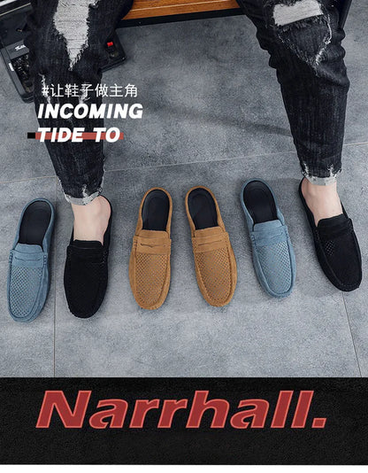 Men's Doudou Shoes Half Support Breathable Baotou Half Slippers Loafer Shoes