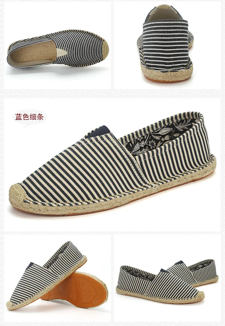 2026 Summer Autumn Men Canvas Shoes Breathable Men's Casual Shoes Slip-On Hemp Shoes Graffiti Espadrilles Women Footwear Flats