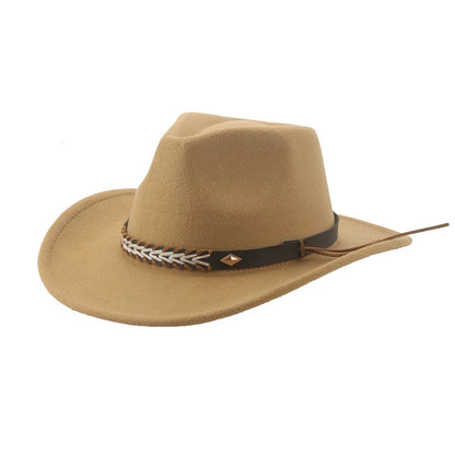 Stylish Wide Brim Straw Hat for Women Men Summer Beach Sun Hat Classic Fedora Panama Hat with Leather Band