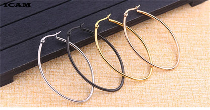 ICAM Jewelry  Hoop Earring For Women Brincos Gold Color Geometric Earrings Steampunk Style Statement Party Jewelry
