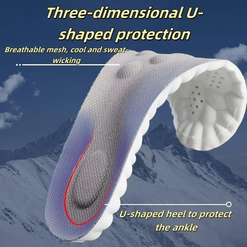 【Super Soft】4D Insoles Cloud Soles for Men Soft Memory Foam Cushioning Insoles - Trim to Fit Stepp