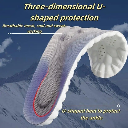 【Super Soft】4D Insoles Cloud Soles for Men Soft Memory Foam Cushioning Insoles - Trim to Fit Stepp
