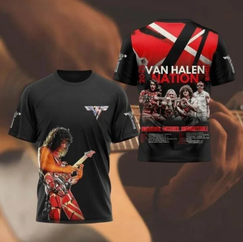 New Classic Rock Van Halen T-shirts Summer 3D Print Unisex Streetwear Men Women Hip Hop Trend Short Sleeve Tee Oversized Y2k Top