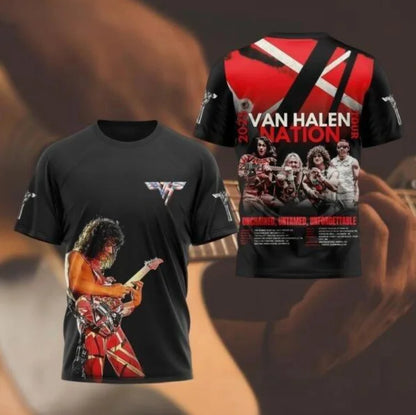New Classic Rock Van Halen T-shirts Summer 3D Print Unisex Streetwear Men Women Hip Hop Trend Short Sleeve Tee Oversized Y2k Top