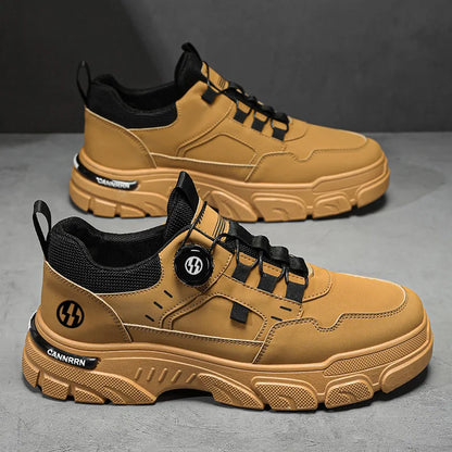 Autumn Men's Sneakers 2026 New Breathable Casual Shoes for Men Buttons Platform Vulcanzed Sneakers Shoes Non-slip Safety Shoes