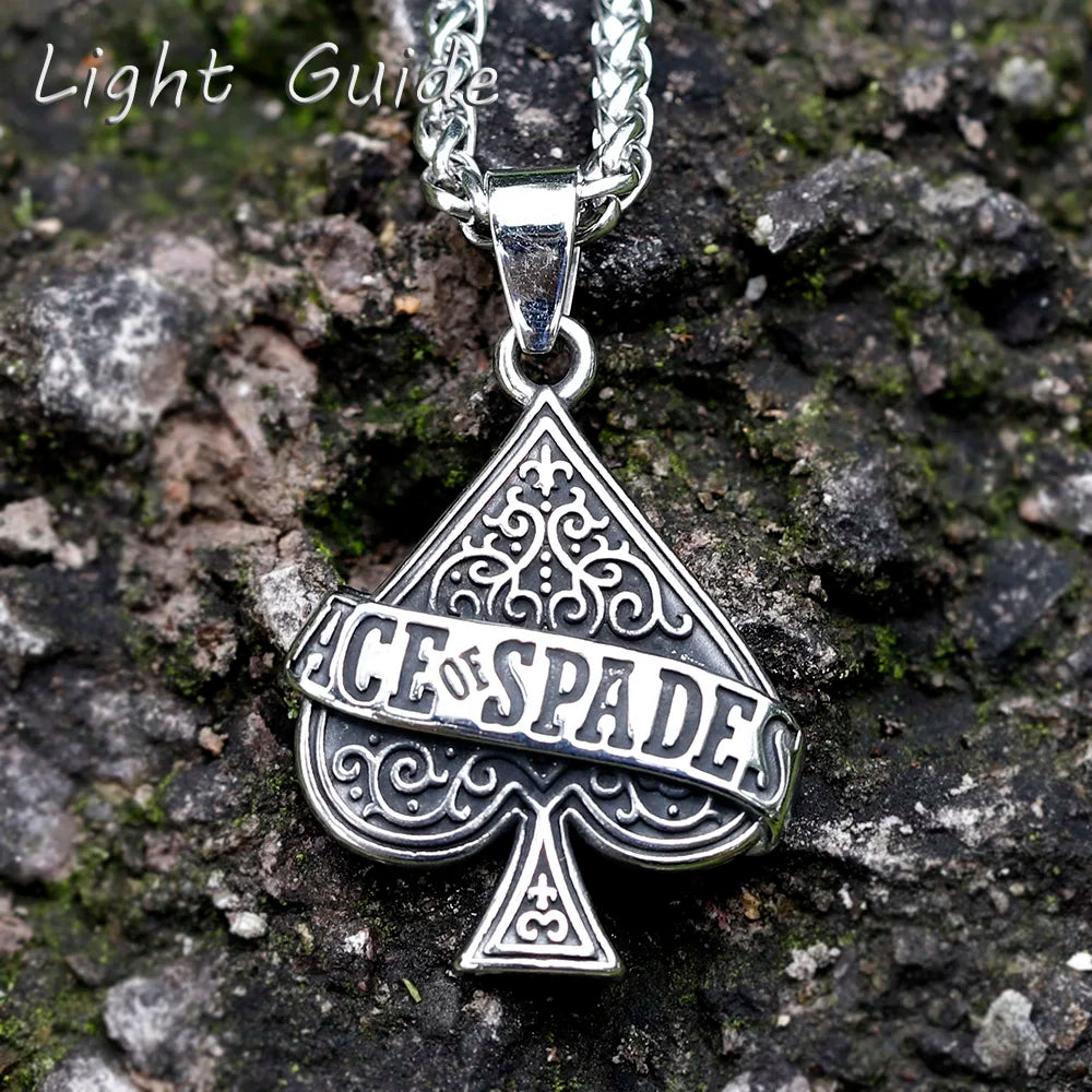 2022 NEW Men's 316L stainless-steel Poker A letter Pendant Necklace fashion punk Jewelry Gift free shipping