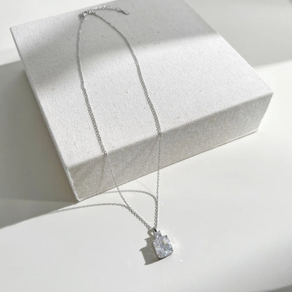 Vinregem Sparkling Crushed Ice Cut Lab Created Sapphire Gems Pendant Necklaces 100% 925 Sterling Silver Fine Jewelry Wholesale