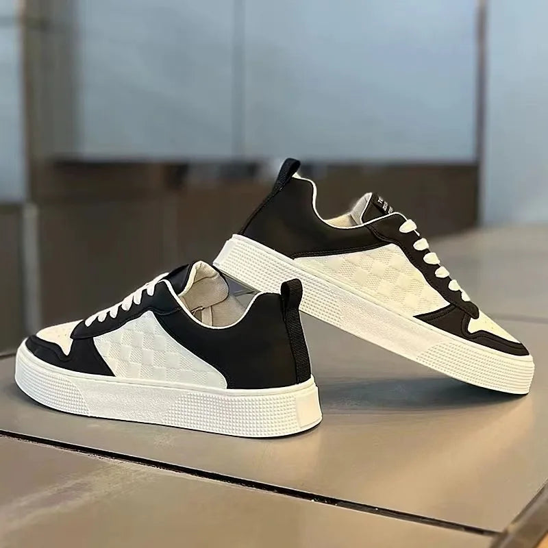White Casual Leather Men Sneakers Shoes Comfortable Trend Board Shoes for Men Breathable Sneakers Sports Shoes Men Running Shoes