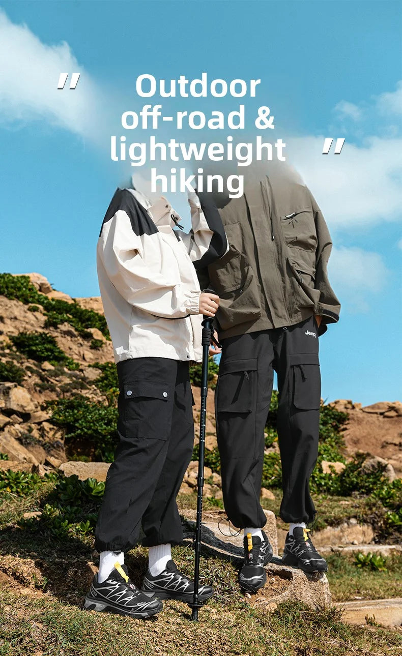 Men's hiking shoes, wear-resistant and anti slip outdoor sports shoes, fashionable and lightweight casual walking shoes