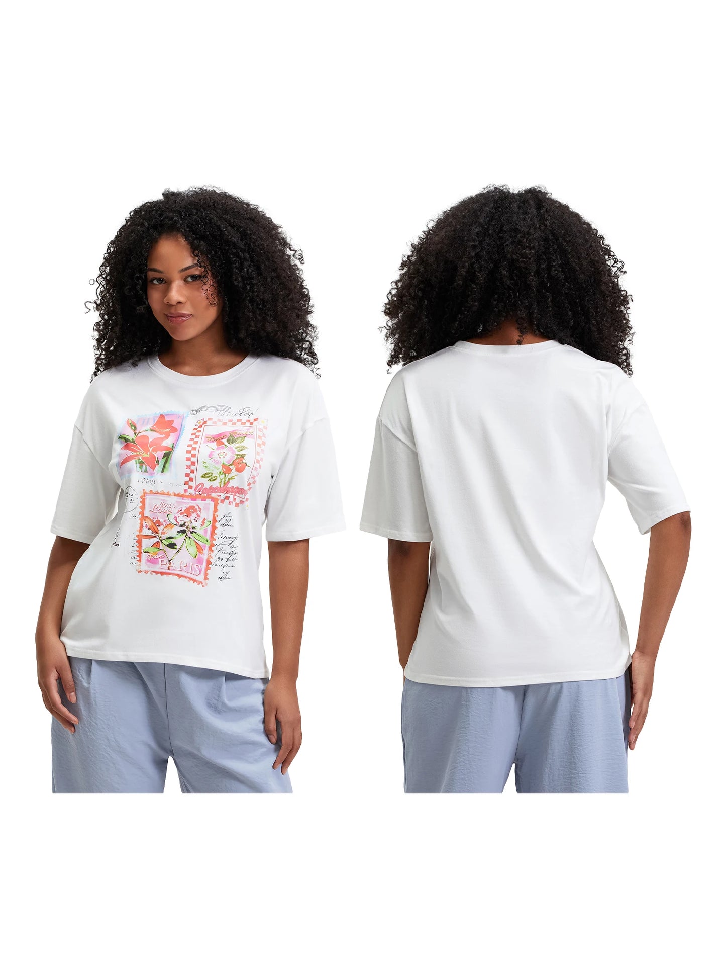 Women Short Sleeve T-Shirts with Cute Animal Print Casual Tops for Summer Round Neck Loose Fit Tee Streetwear Fashion