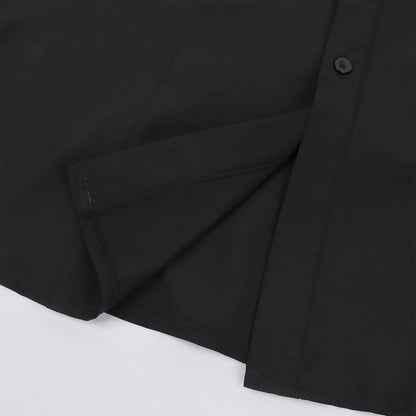 2026 Black&White Vintage Court-Style Stand Collar Ruffled Shirts for Men,Gothic Pleated Cuffs Glamorous Pirate-Style Men's Shirt