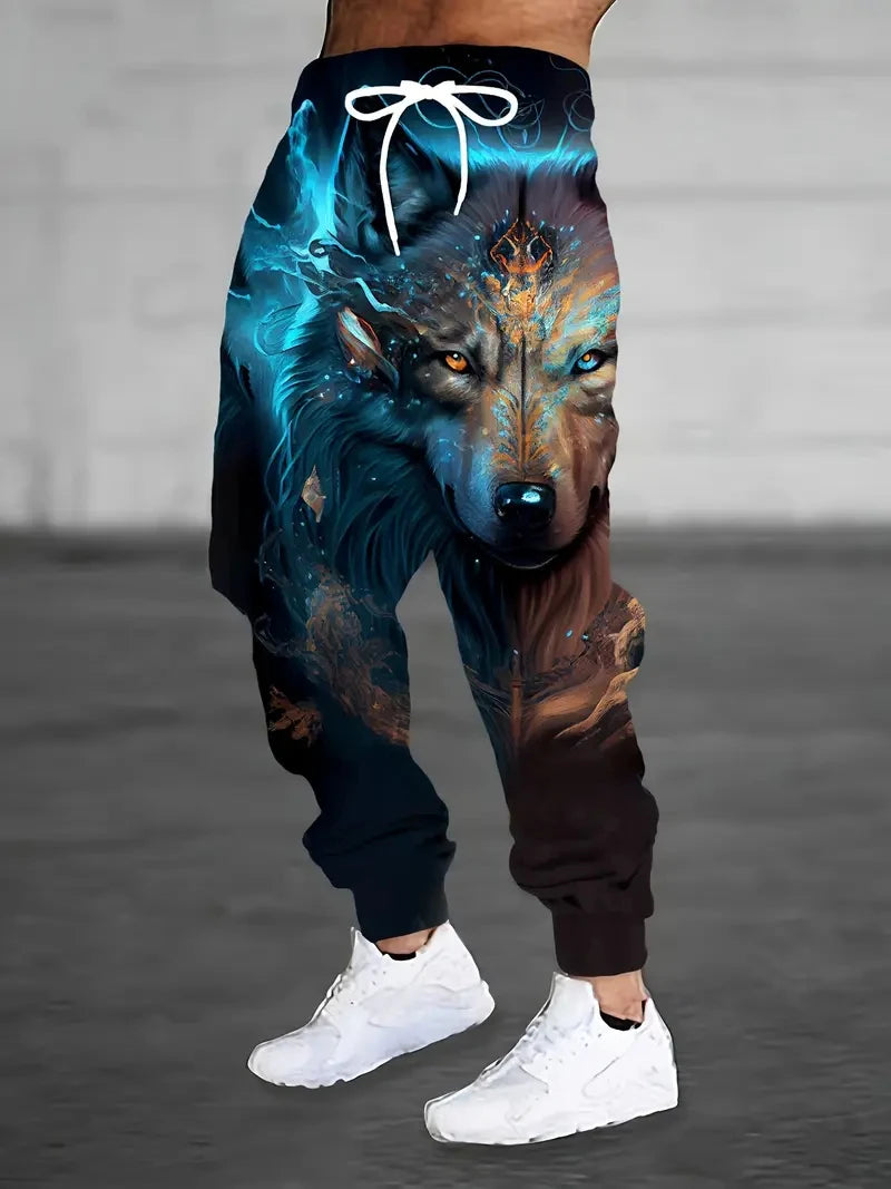 2025 new men's casual pants 3D American Patriot printed jogging pants 100% polyester light elastic rope with pocket sports pants