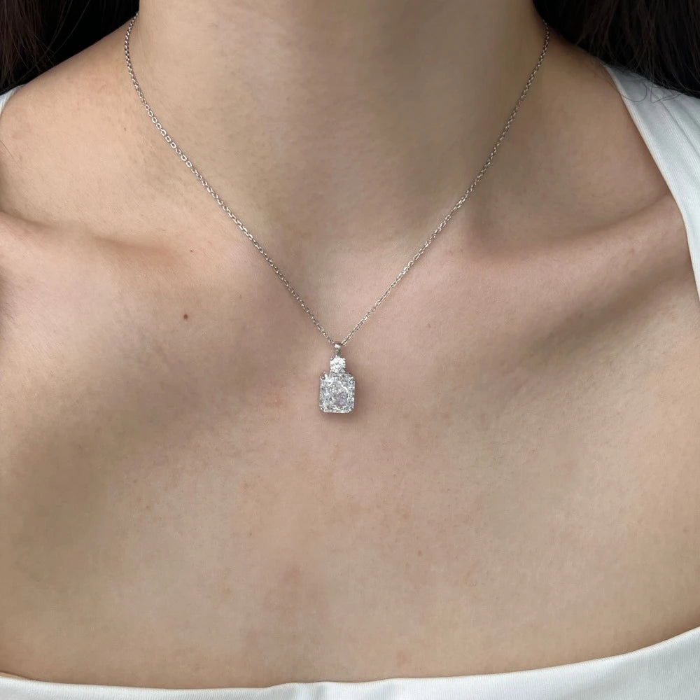 Vinregem Sparkling Crushed Ice Cut Lab Created Sapphire Gems Pendant Necklaces 100% 925 Sterling Silver Fine Jewelry Wholesale