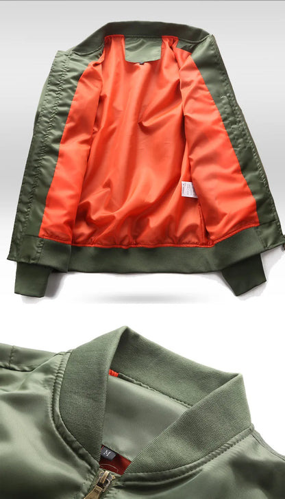Mens Bomber Jacket 2025 New Spring Autumn Male Baseball Jackets Pilot Men Outwear Army Green Coat Zipper Men's Tactical Uniform