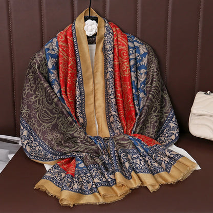 2026 Spring Paisley Pashmina Scarf Shawl Muslim Ramadan Hijabs for Women Autumn Designer Print Female Sunscreen Beach Stoles