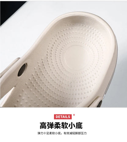 Men's summer casual hole shoes non slip lightweight breathable Two wearing men's sandals fashion comfort beach shoes slippers