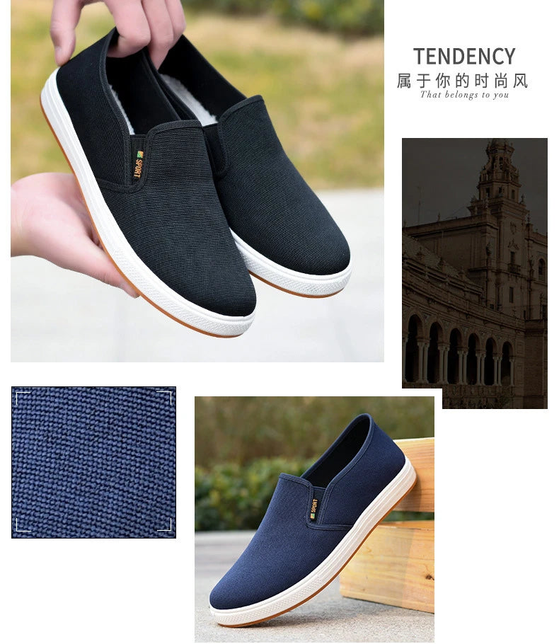 Autumn Low cut canvas shoes Comfort Male Flats Casual anti slip Vulcanized Sneaker New Fashion Light Loafers Zapatos Hombre