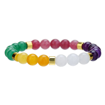 Meetvii Handmade 8mm Onyx Natrual Stone Beaded Bracelets for Women Men Hematite Healing Braslet Cadeau Homme Leisure Jewelry