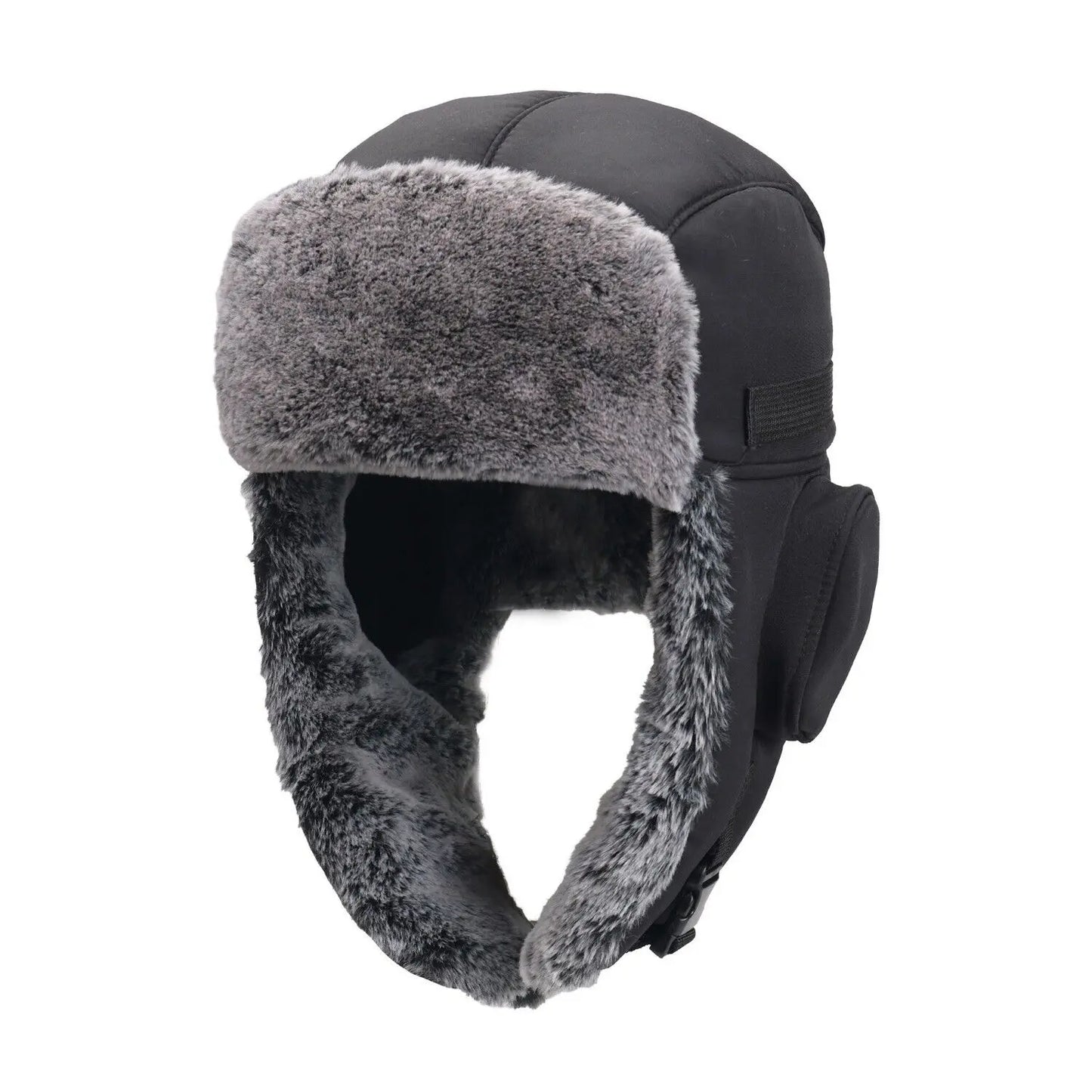 Winter Cozy Plush Ushanka Russian Hat Windproof Cold Proof Full Hood Earflap Hat Velvet Thick Thermal Hat 58-60cm