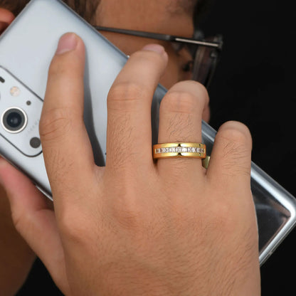 Newshe 925 Silver Certified Moissanite Mens Wedding Band Half Eternity Princess Cut Lab Created Diamond Ring Luxury Jewelry