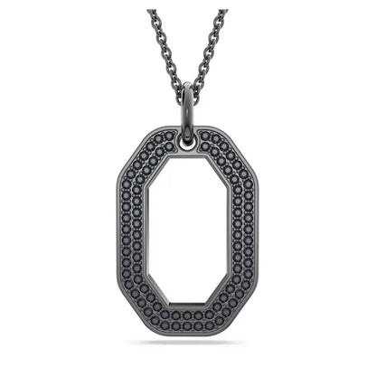 Original 2026 New Black Crystal Geometry Necklace Fine Jewelry Set Open Ring Necklace Earring Charms Black Jewelry for Women