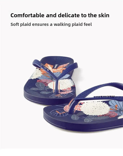 Printing Slippers Women's Flip Flops Herringbone Slipper Clip Foot Beach Slides Soft Sole Platform Flip Flops Non Slip Slippers