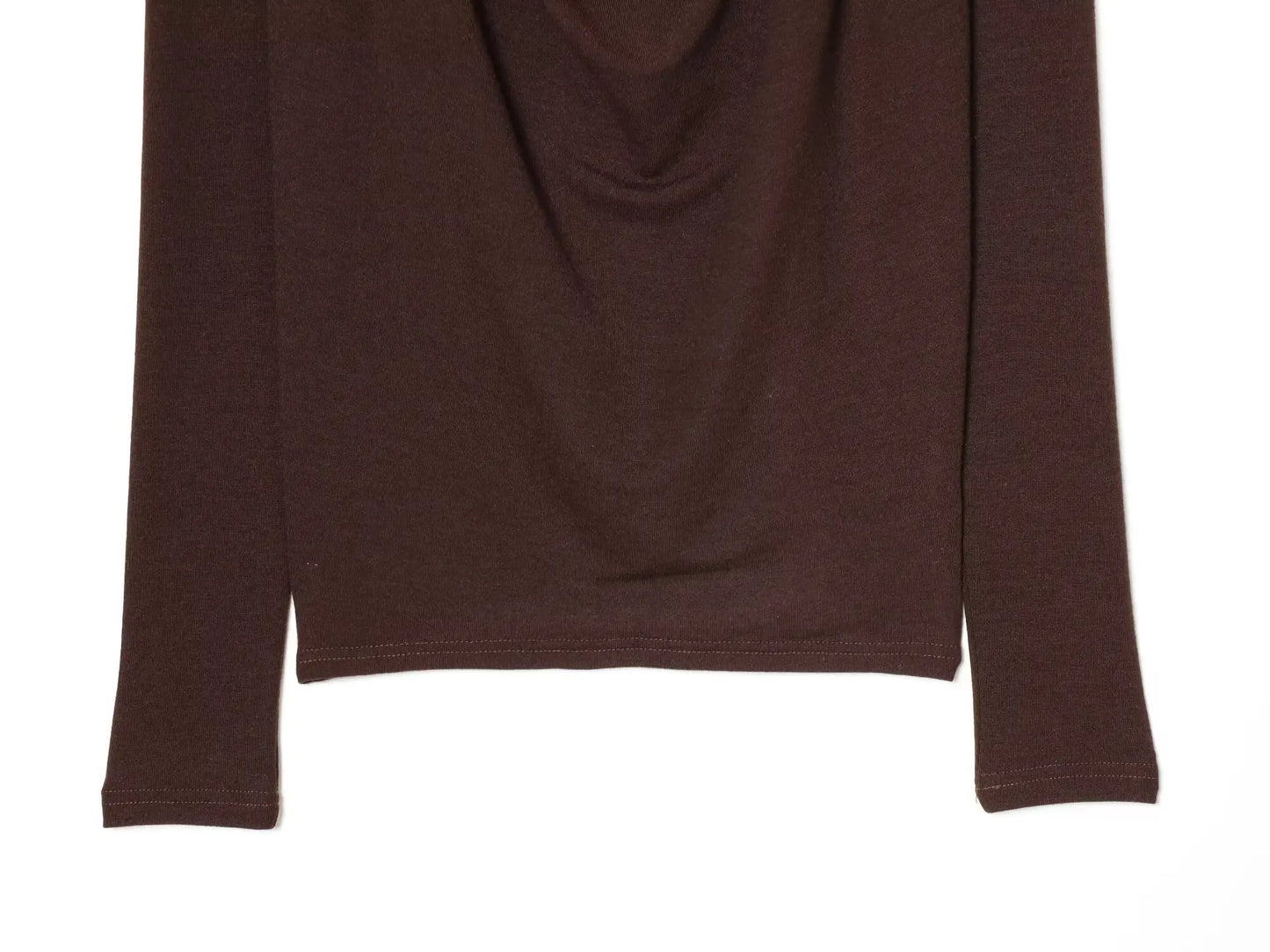 BSAY Knitted T-shirt Women Fashion Autumn Winter Tee Pullover Top Chic Female Long Sleeved draped neckline T-Shirts Mjuer