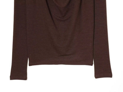 BSAY Knitted T-shirt Women Fashion Autumn Winter Tee Pullover Top Chic Female Long Sleeved draped neckline T-Shirts Mjuer