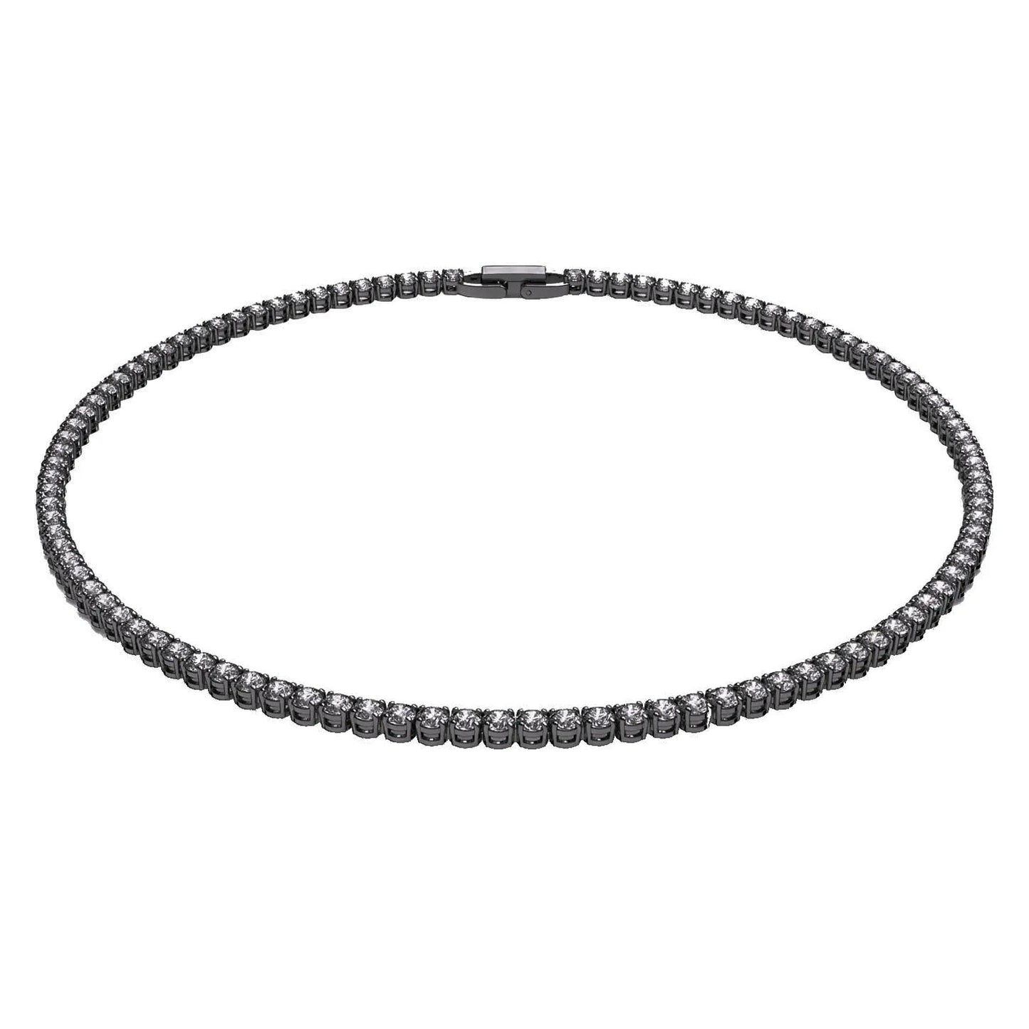 Original 2026 New Black Crystal Geometry Necklace Fine Jewelry Set Open Ring Necklace Earring Charms Black Jewelry for Women