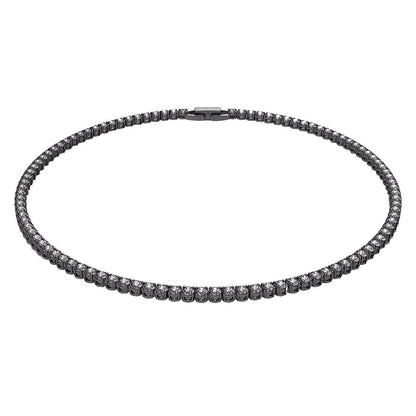 Original 2026 New Black Crystal Geometry Necklace Fine Jewelry Set Open Ring Necklace Earring Charms Black Jewelry for Women