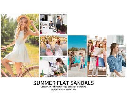 Womens T-Strap Flip Flop Thong Sandals Beach Shoes for Women Comfortable Summer Dressy Flat Sandals