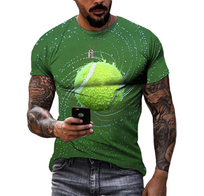 Summer Helicopter Pattern  Men's T-shirt Hip Hop 3D Print Personality   Neck Short Sleeve  Fashion Clothes