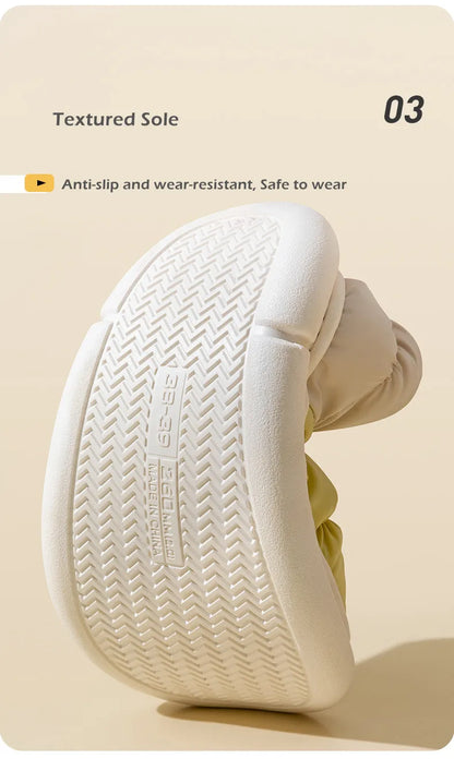 Big Size 48 49 Winter Warm Slippers Men Down Waterproof Soft Bottom Home Shoes Plush Women Indoor House Couples Anti Slip Slides