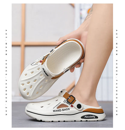 Summer Men Slippers Classics EVA Insole Men Shoes Arch Support Waterproof  Garden Clogs For Men Beach Shoes