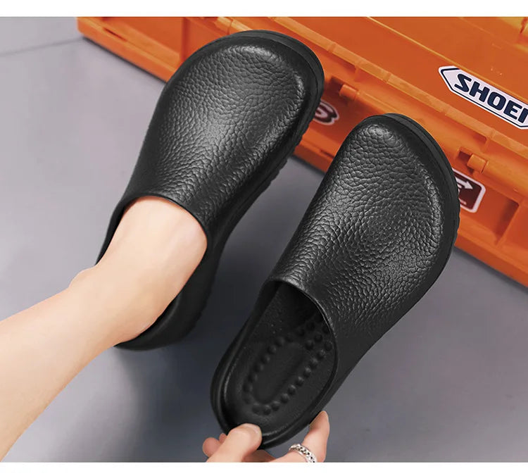 Comwarm Eva Men Clogs Slippers Chef Shoes Non-slip Kitchen Shoes Work Shoes Oil-proof Waterproof and Wear-resistant Rubber Shoes