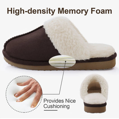 Litfun Fuzzy Platform Slippers For Women Winter Warm House Shoes With Memory Foam Outdoor Anti-Slip Fashion Fur Fluffy Slippers