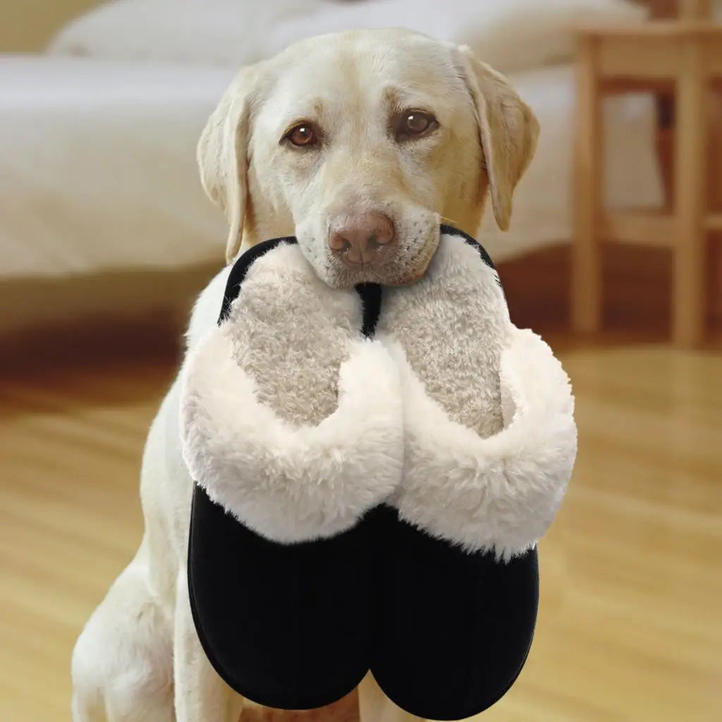 Litfun Fuzzy Platform Slippers For Women Winter Warm House Shoes With Memory Foam Outdoor Anti-Slip Fashion Fur Fluffy Slippers