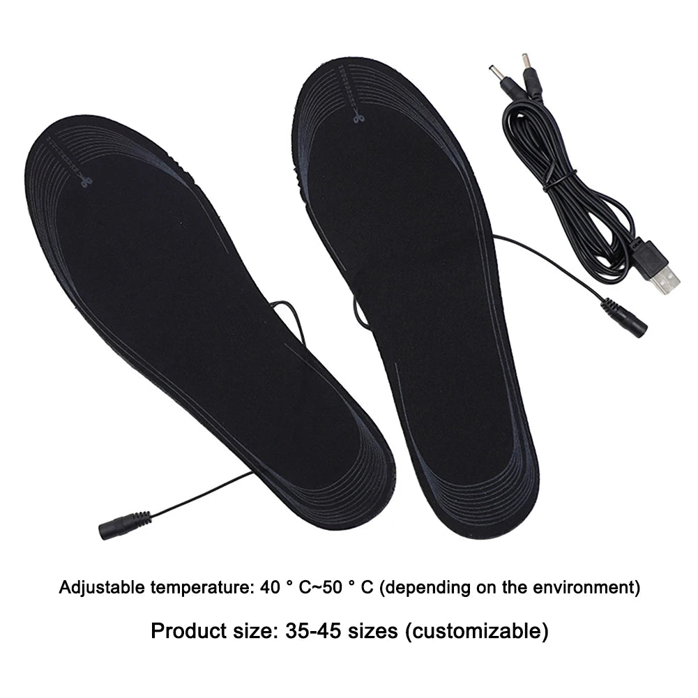 Winter Unisex Electric Foot Warmer Adjustable Temperature Rechargeable Heated Insoles Multifunctional for Fishing Hiking Camping