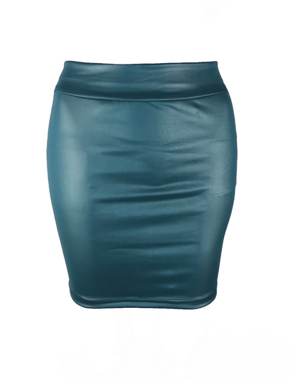 Matte Leather Slim Mini Skirt High Waist Sexy Fashion Imitation PU Leather Skirt Short Korean Nightclub Streetwear for Women