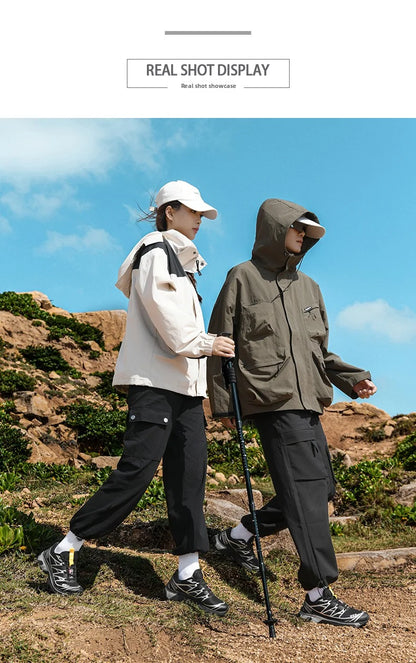 Men's hiking shoes, wear-resistant and anti slip outdoor sports shoes, fashionable and lightweight casual walking shoes