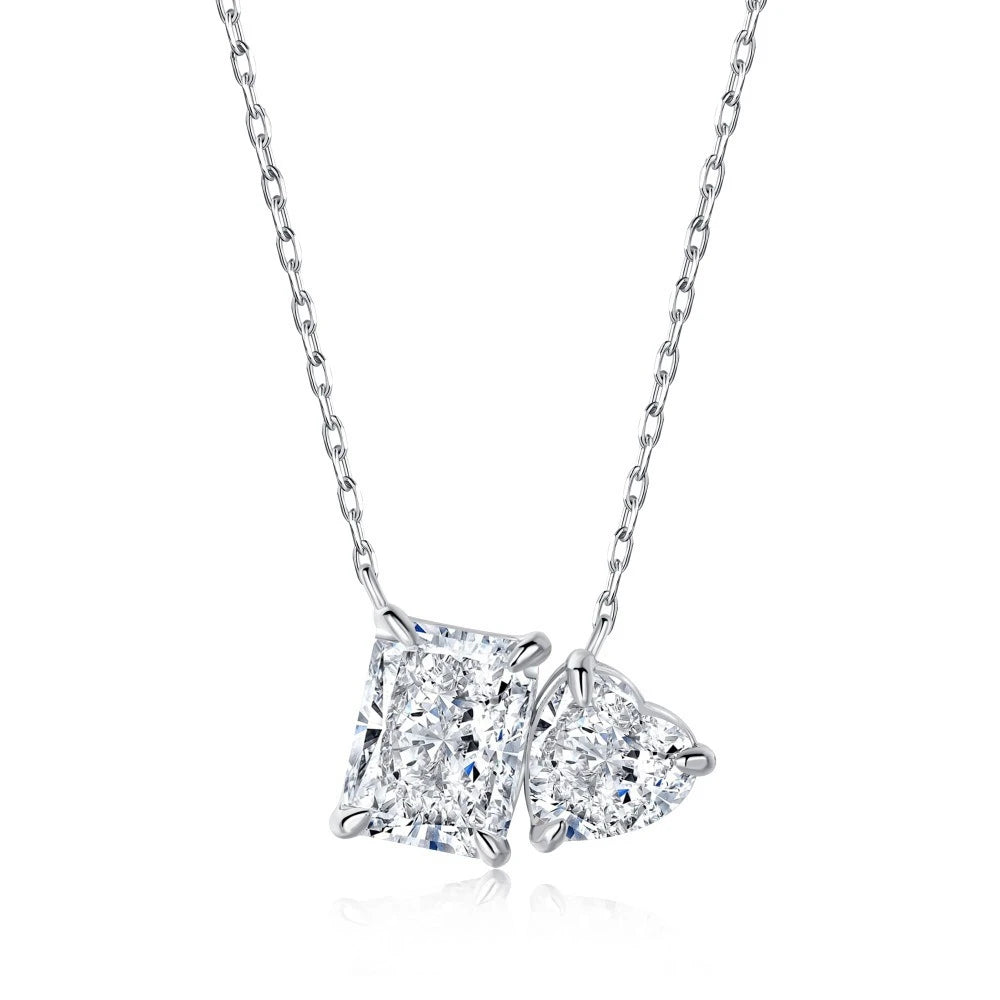 Vinregem Sparkling Crushed Ice Cut Lab Created Sapphire Gems Pendant Necklaces 100% 925 Sterling Silver Fine Jewelry Wholesale