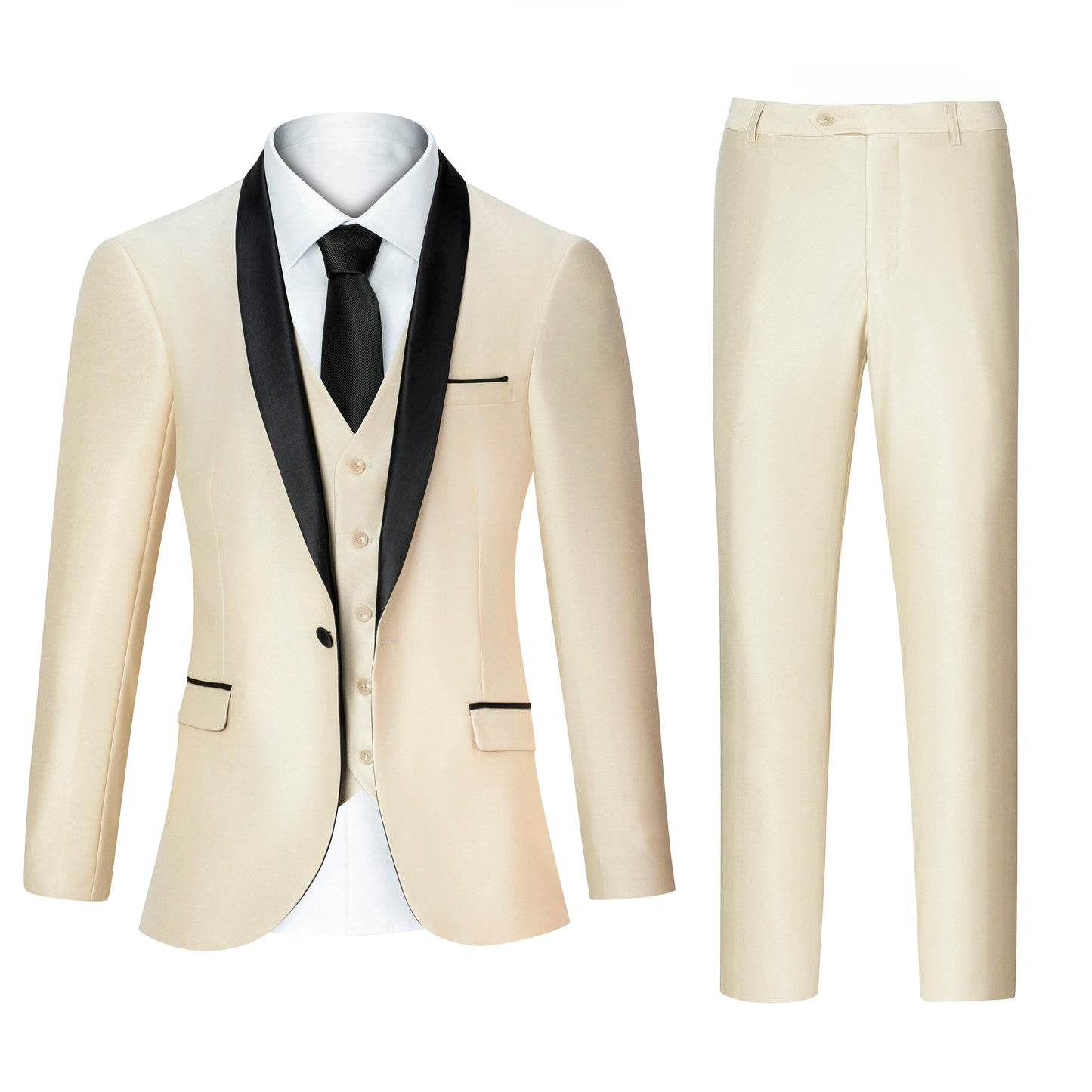 New Men's 3 Pieces Suit Formal Business Notch Lapel Slim Fit Tuxedos Best Man Blazer For Wedding(Blazer+Vest+Pants)