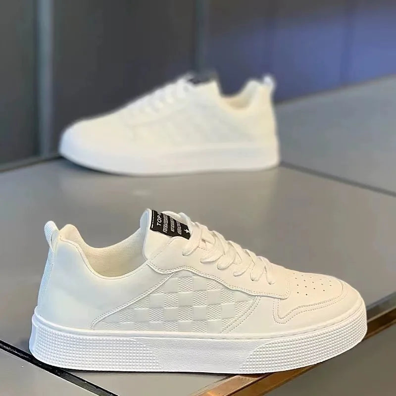 White Casual Leather Men Sneakers Shoes Comfortable Trend Board Shoes for Men Breathable Sneakers Sports Shoes Men Running Shoes